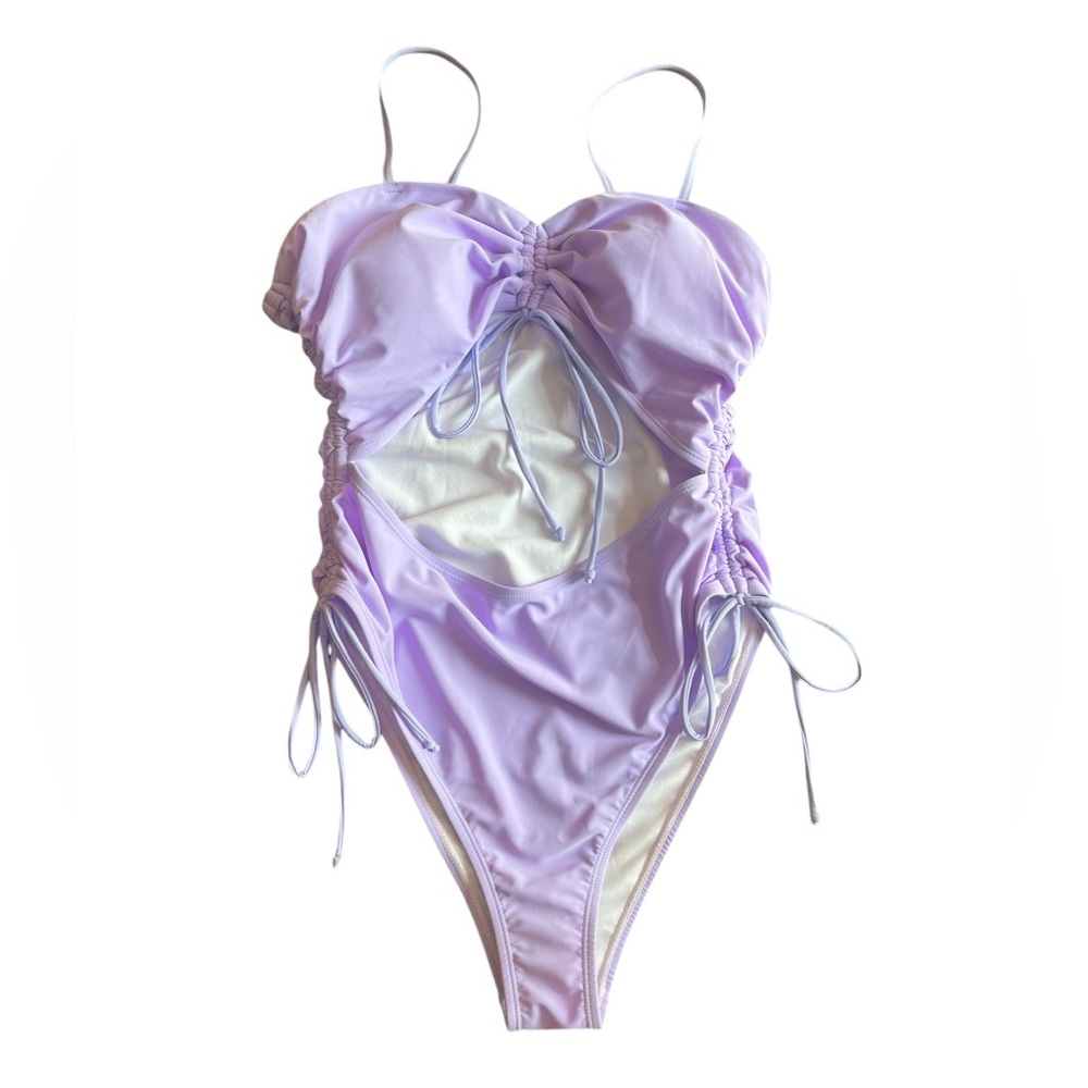 NWOT 1 Piece Lavender Cut Out Swimsuit Size XL